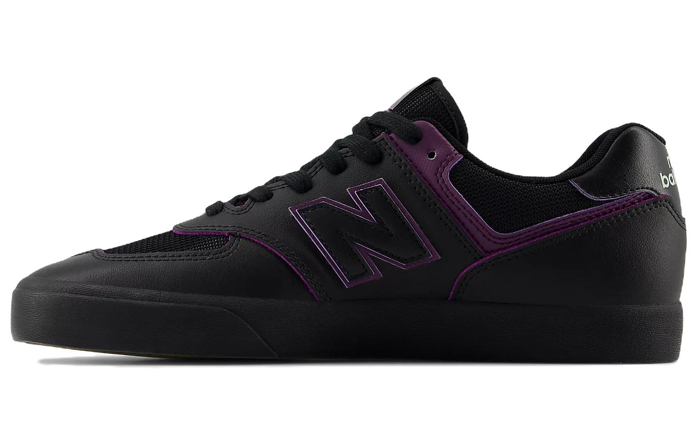 New Balance Numeric 574 Cushioning, Wear Resistant Low top Skateboard Shoes Unisex Black Purple
