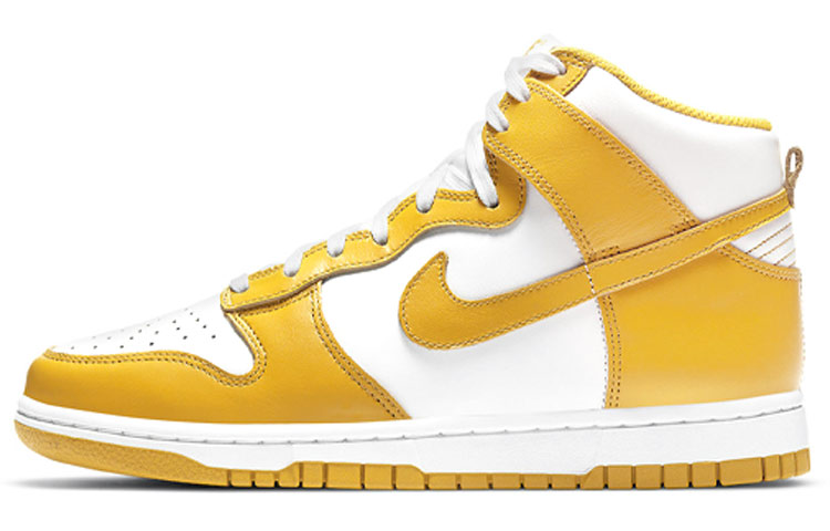 Женские кроссовки Nike Dunk (желто-белые)