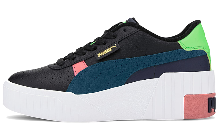 PUMA Cali Skateboard Shoes Women's Low Top Black/White/Green/Blue/Orange