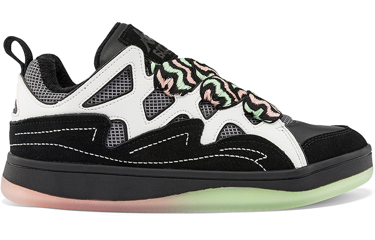 Kappa Fatty Synthetic Leather, Textile Abrasion Resistant Coverage Slip Resistant Low top Skateboard Shoes Unisex Black