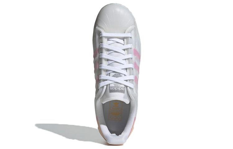 Женские кеды adidas originals Superstar (бело-оранжевые) — фото 5