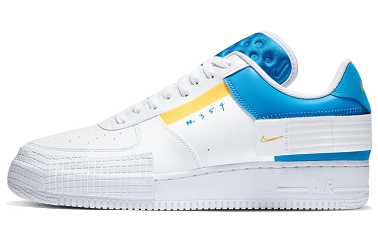 Кеды Nike Air Force 1 Type (бело-сине-желтые) — фото 1