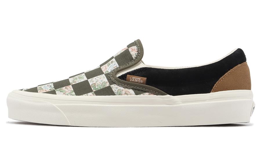 Слипоны Vans 98 (зелено-бело-черные)