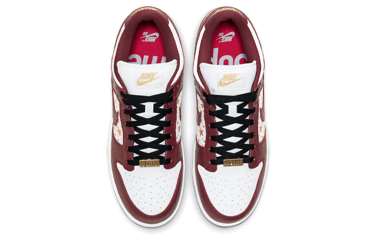 Кеды Nike x Supreme Dunk SB Barkroot Brown (бело-красно-золотые) — Белый / золотой / красный — фото 4