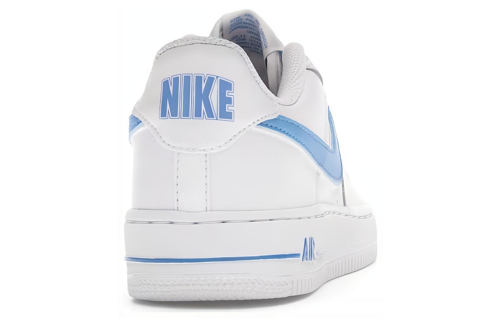 Женские кроссовки Nike Air Force 1 (бело-синие) — Белый / синий — фото 5