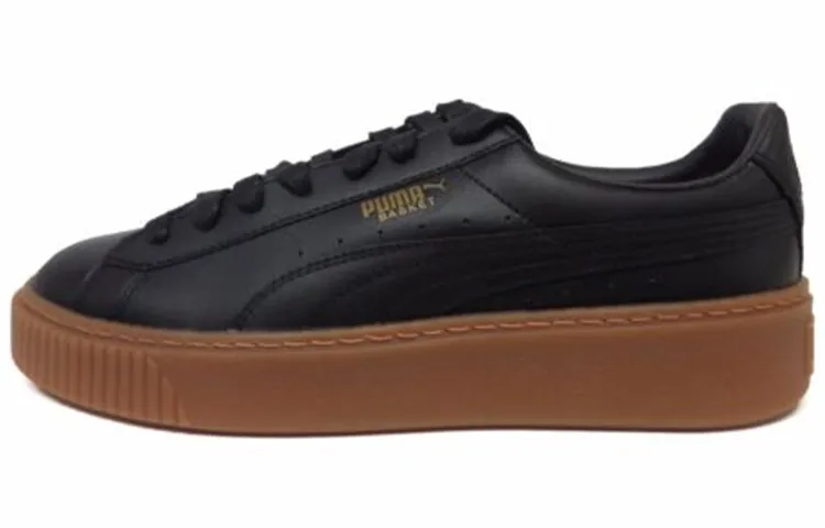 PUMA Basket Platform Core Vintage Low top Skateboard Shoes Women's Black