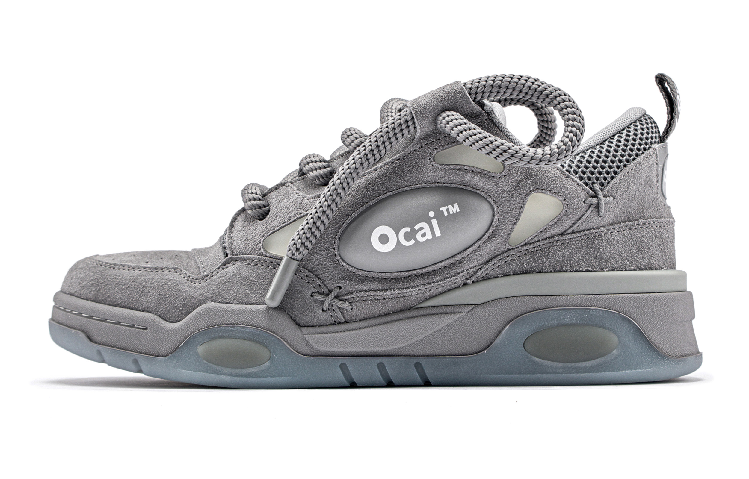 Ocai 001 RETRO two-layer cowhide, retro trendy thick sole, non-slip and wear-resistant, low-cut sneakers, same style for men and women, suede gray