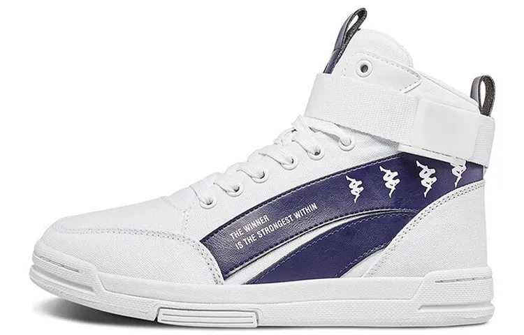 Kappa BANDA Skateboard Shoes Unisex High Top White Blue