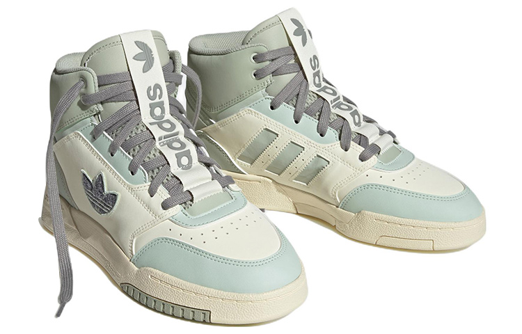 Женские кроссовки adidas originals Drop Step XL (белые со светло-зеленым и темно-зеленым) — Белый / светло-зелёный / тёмно-зелёный — фото 3