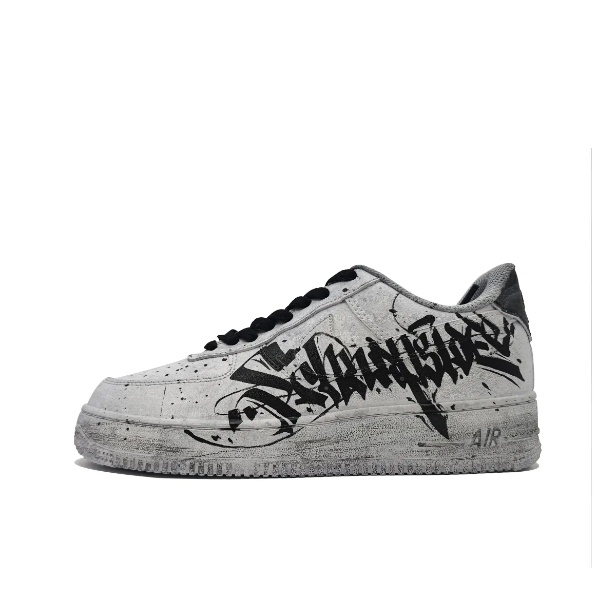 Nike Air Force 1 Abrasion Resistant Slip Resistant Low top Skateboard Shoes Unisex Gray