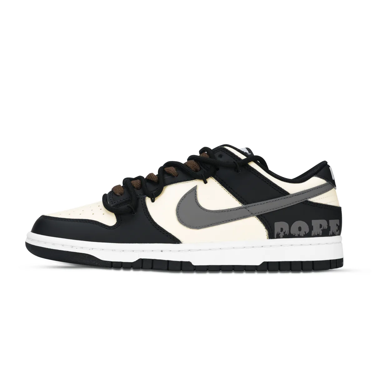 Nike Dunk Flame Curtain Call Classic And Versatile Low top Skateboard Shoes Unisex Black Rice Gray