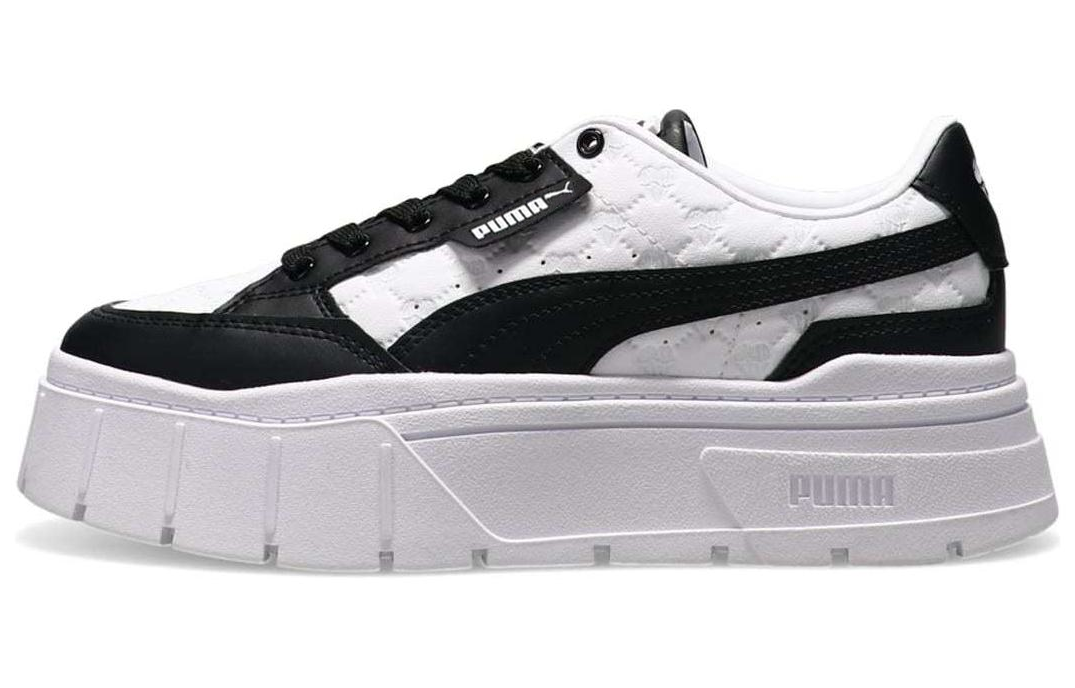 Atmos Pink x PUMA Mayze Stack Cushioning, Wear Resistant Low top Skateboard Shoes Women's White Black