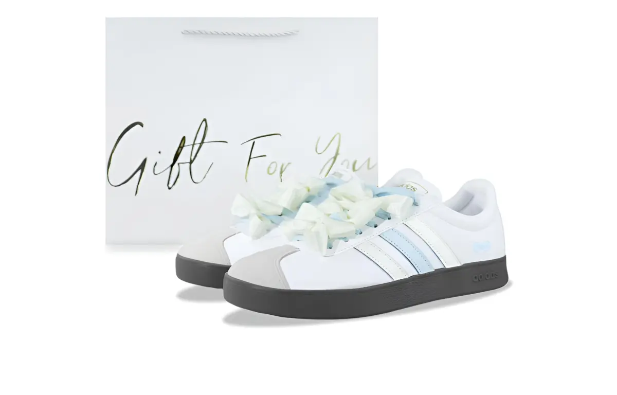 Adidas VL COURT 2.0 Lightweight Low top Skateboard Shoes Unisex Beige Blue
