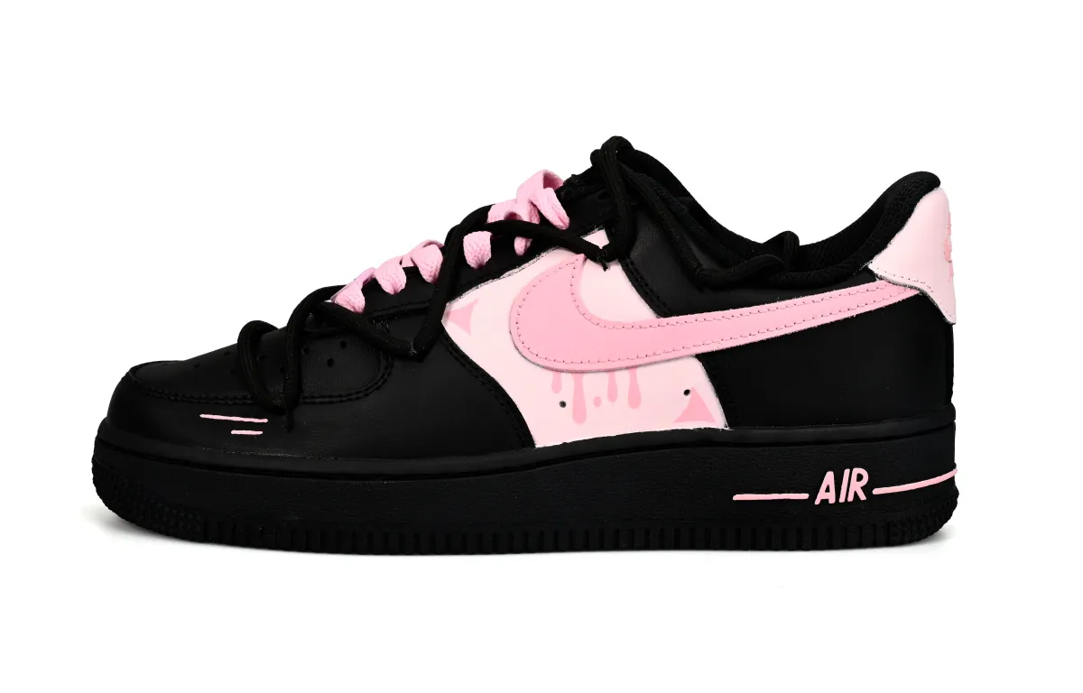 Nike Air Force 1 Deeply In Love Girlish Slip Resistant Slip Resistant Low top Skateboard Shoes Women's Black