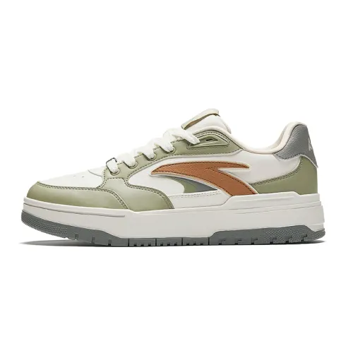 Anta 982 Slip Resistant Abrasion Resistant Low top Skateboard Shoes Men's White Green Brown