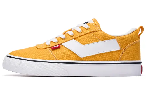 PONY SKATE Slip Resistant Cushioning Slip Resistant Cushioning Low top Skateboard Shoes Unisex Yellow White