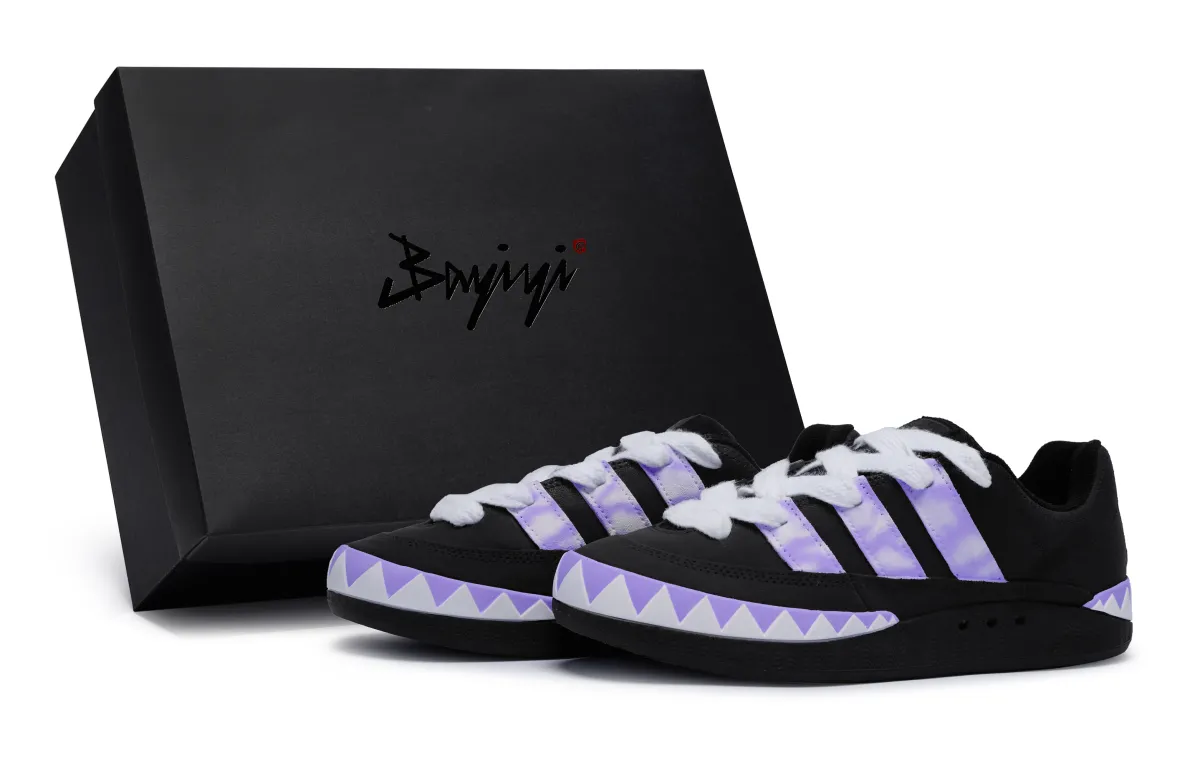 Adidas Originals Adimatic Abrasion Resistant Abrasion Resistant Low top Skateboard Shoes Unisex Black Purple