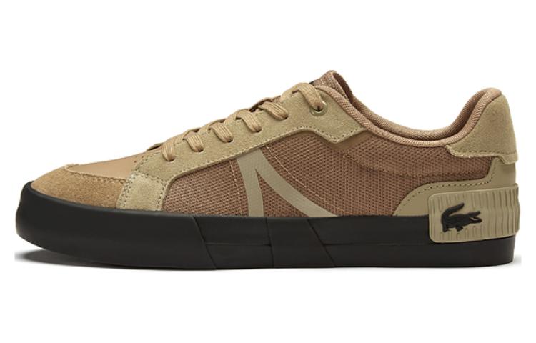 LACOSTE Leather Low top Skateboard Shoes Men's Brown
