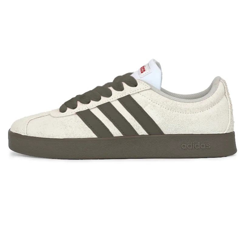 Adidas VL COURT 2.0 Abrasion Resistant Low top Skateboard Shoes Unisex Beige Brown