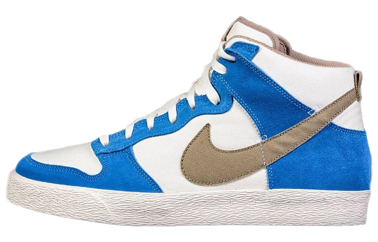 Мужские кеды Nike Dunk AC (бежевый / синий / хаки) — фото 1