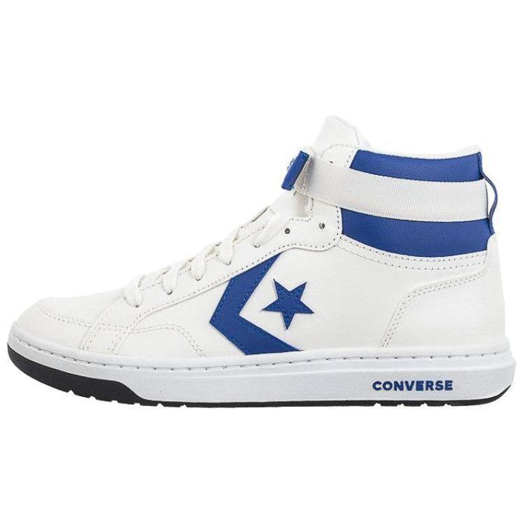 Converse Pro Blaze V2 Soft And Comfortable Slip Resistant Abrasion Resistant High top Skateboard Shoes Men's White Blue