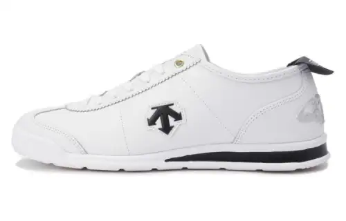 DESCENTE Cron Tempo Cushioning, Wear Resistant Low top Skateboard Shoes Unisex White Black