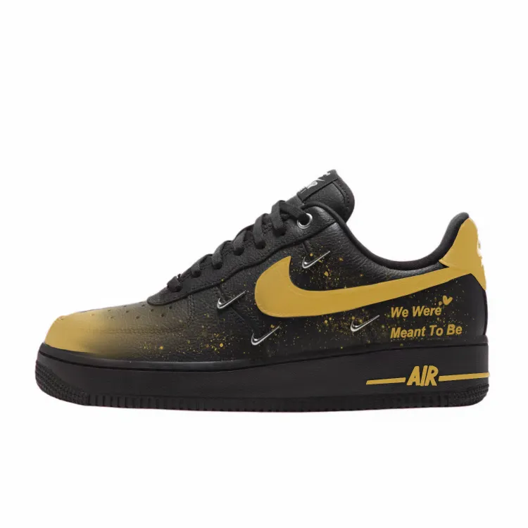 Nike Air Force 1 Low Women's Abrasion Resistant Slip Resistant Low top Skateboard Shoes Women's Black Yellow