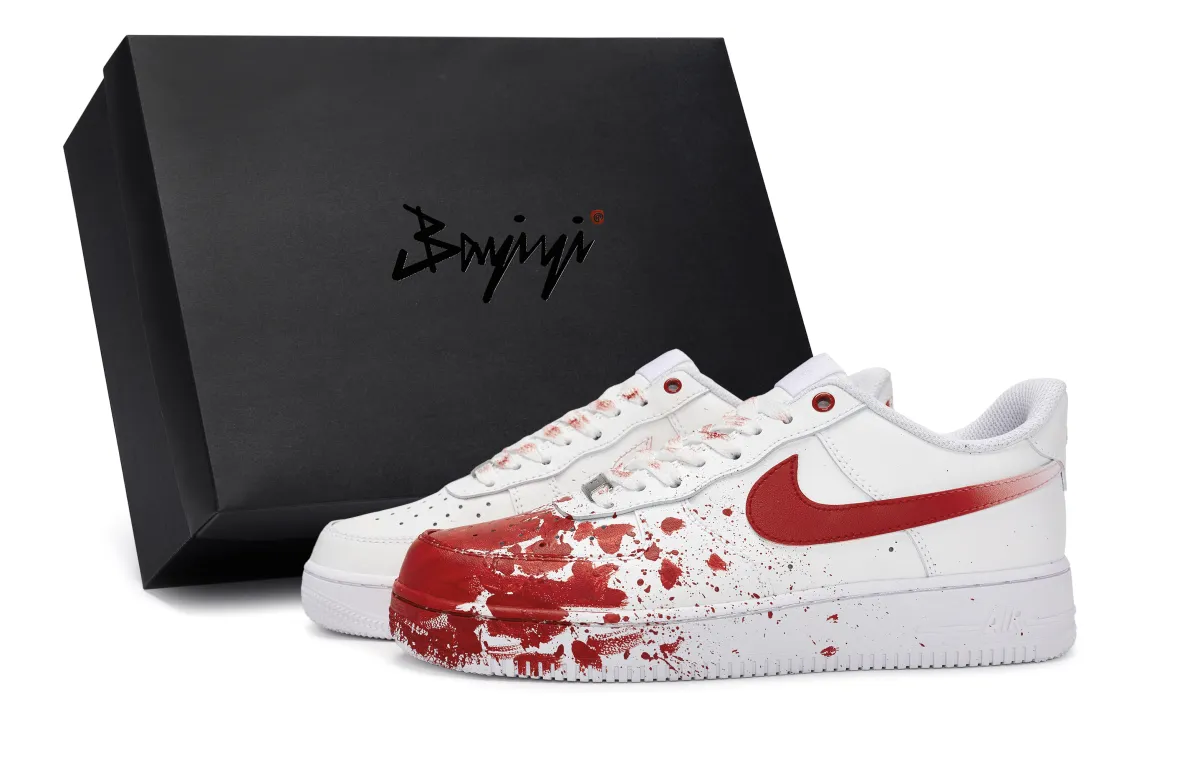 Nike Air Force 1 811 Manufacturing, Crime Scene Mismatched, Special Shoe Box Slip Resistant Abrasion Resistant Low top