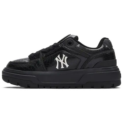 MLB Chunky Liner crocodile pattern casual fashion, comfortable and versatile, height-increasing, non-slip, low-top sneakers, same style for men and women, black