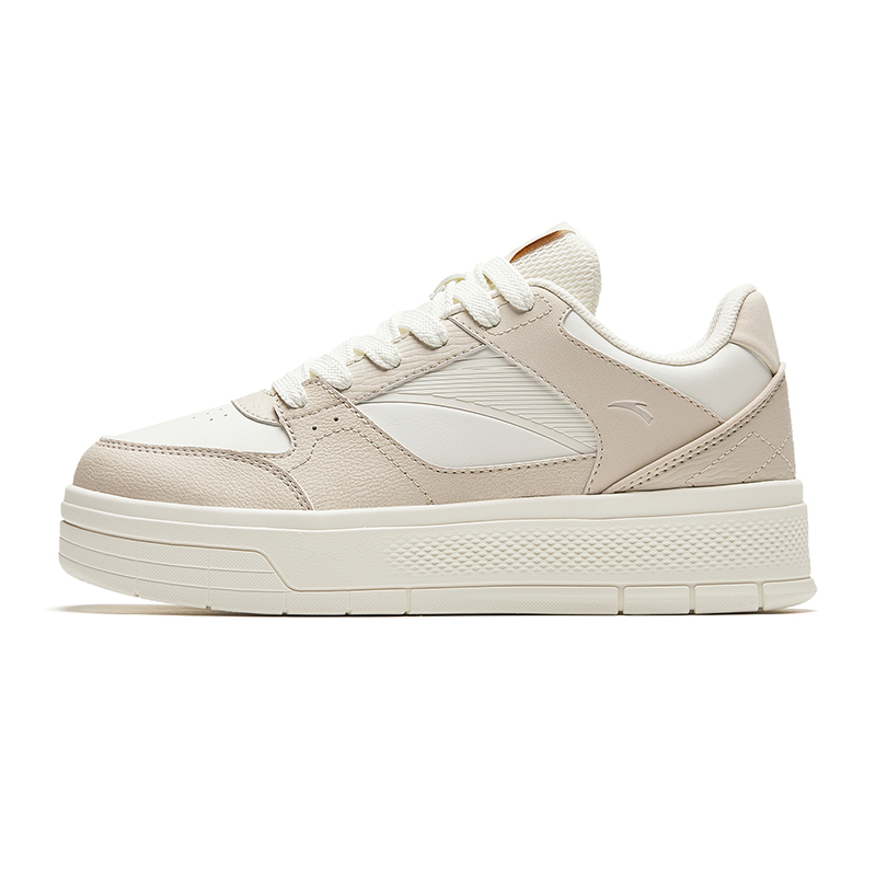 Anta Pancake Cushioning Abrasion Resistant Cushioning, Wear Resistant Low top Skateboard Shoes Women's White Brown