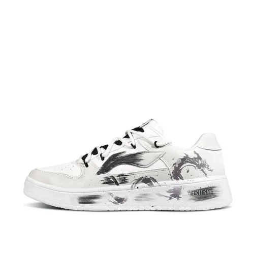 Li Ning Floating Boat Soaring Dragon And Surging Clouds Low top Skateboard Shoes Men's Black White