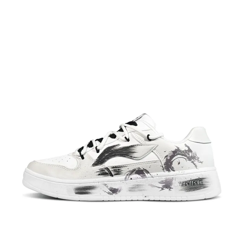 Li Ning Floating Boat Soaring Dragon And Surging Clouds Low top Skateboard Shoes Men's Black White