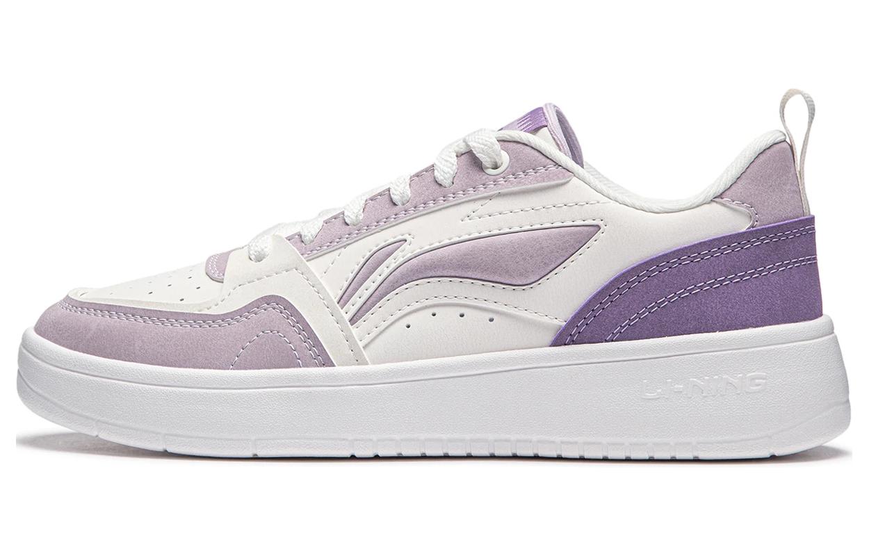 Li Ning Sycee V2 Slip Resistant Cushioning Abrasion Resistant Low top Skateboard Shoes Women's White Purple