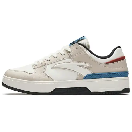 Anta Cushioning Abrasion Resistant Height Increasing Low top Skateboard Shoes Men's White Beige Blue