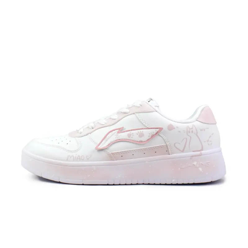 Li Ning Floating Boat Slip Resistant, Abrasion Resistant, Breathable Low top Skateboard Shoes Unisex Pink