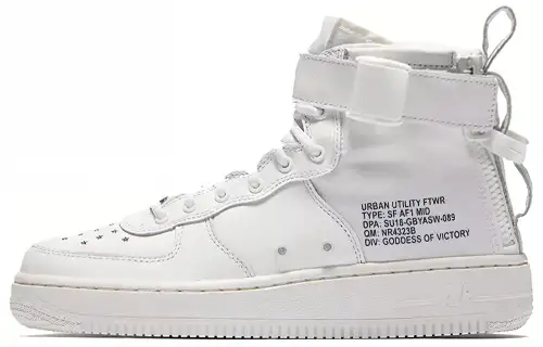 Nike Sf Air Force 1 Mid Qs 'Triple White' Gs