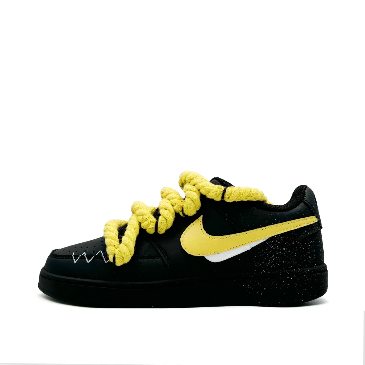 Nike Court Vision Abrasion Resistant Abrasion Resistant Low top Skateboard Shoes Unisex Black Yellow