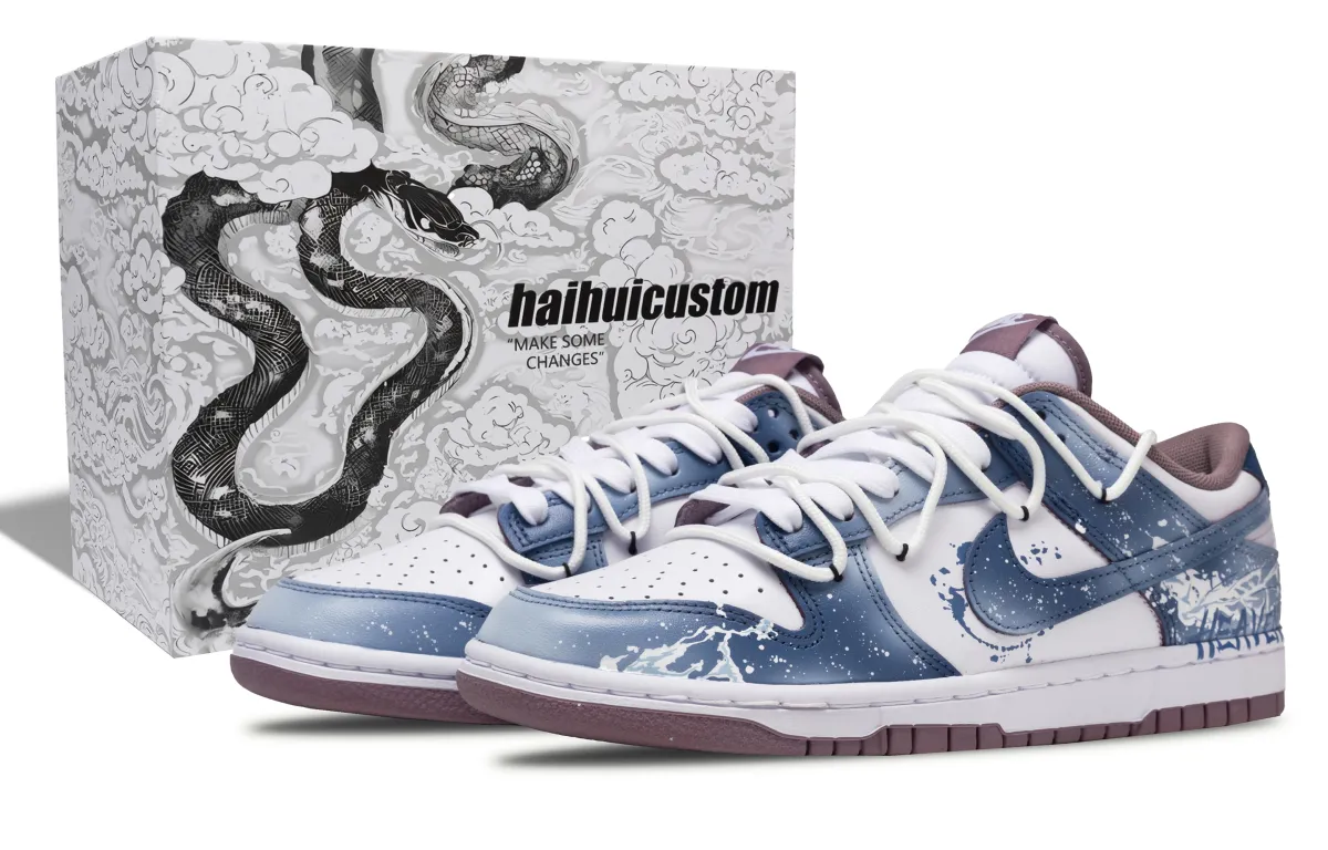 Nike Dunk Dark Blue Underwater Box Abrasion Resistant Abrasion Resistant Low top Skateboard Shoes Unisex Blue