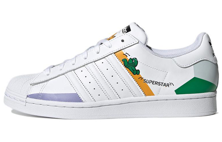 Adidas originals SUPERSTAR leather classic shell toe casual low-top sneakers same style for men and women white gray green