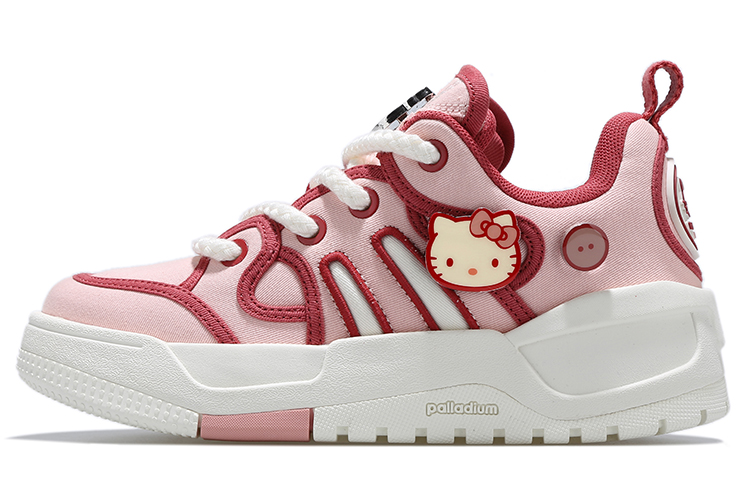 Hello Kitty x Palladium Slip Resistant Abrasion Resistant Low top Skateboard Shoes Women's Pink White