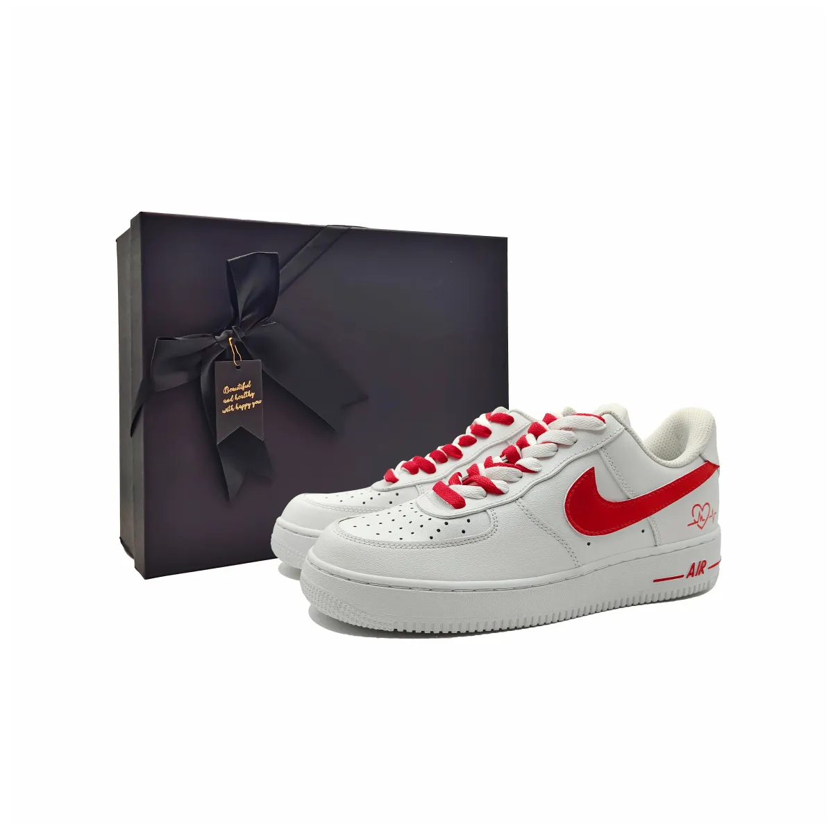 Nike Air Force 1 CNY Collection, Heartfelt Connection Abrasion Resistant Height Increasing Low top Skateboard Shoes