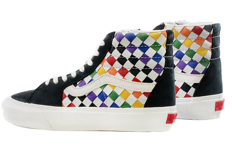 Кеды Vans SK8 VLT LX (разноцветные) — 彩虹编织棋盘格 — фото 4