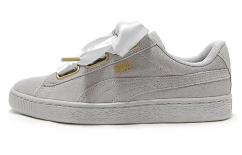 PUMA Suede Heart Satin Low Tops Skateboarding Shoes Unisex Gray