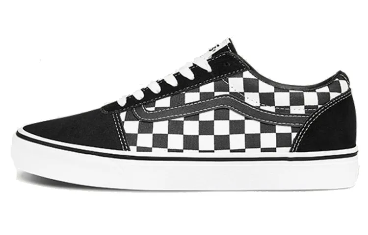 Vans Ward Checkerboard Lightweight Low top Skateboard Shoes Unisex Black White
