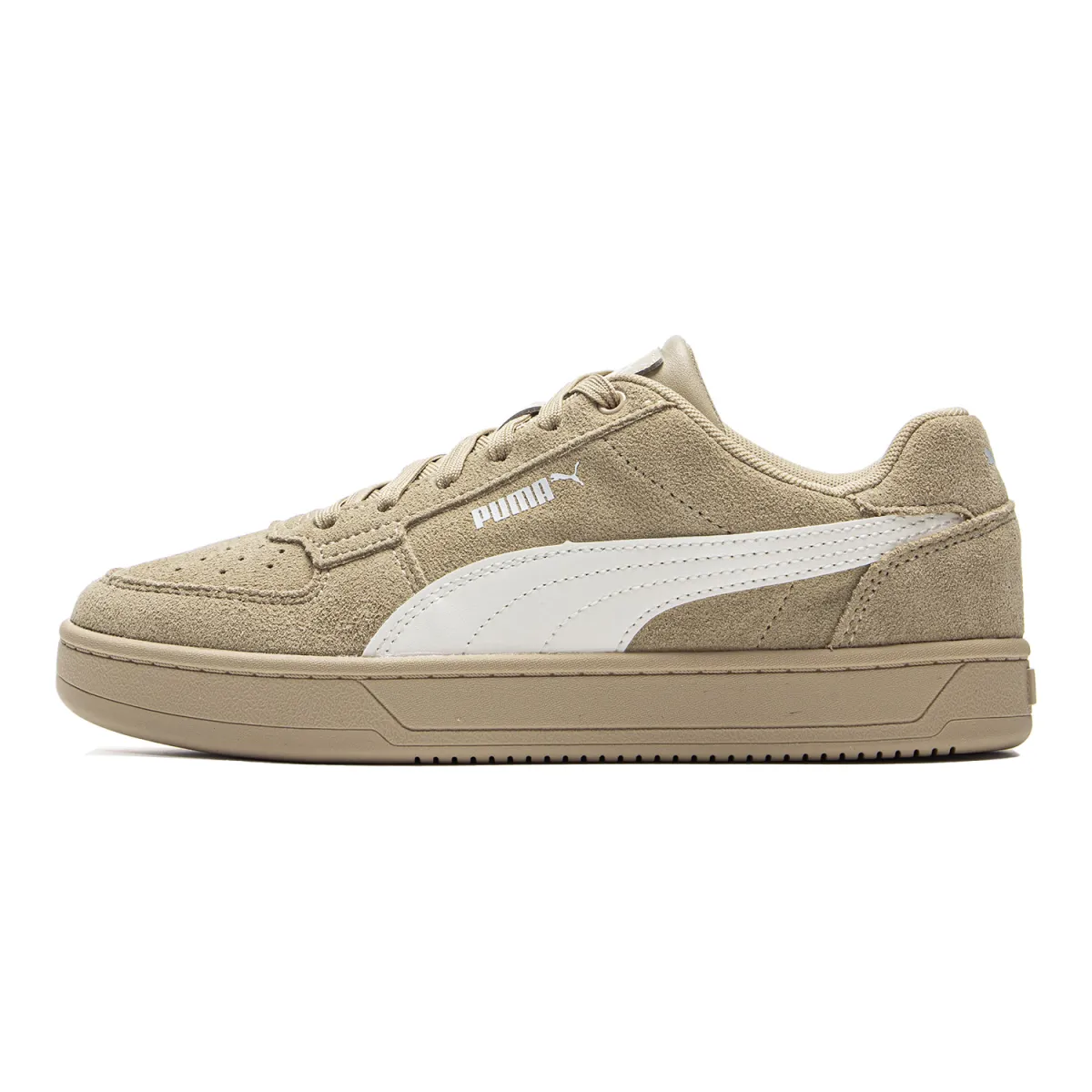 PUMA Caven 2.0 Cow Split Leather Abrasion Resistant Low top Skateboard Shoes Unisex Light Brown