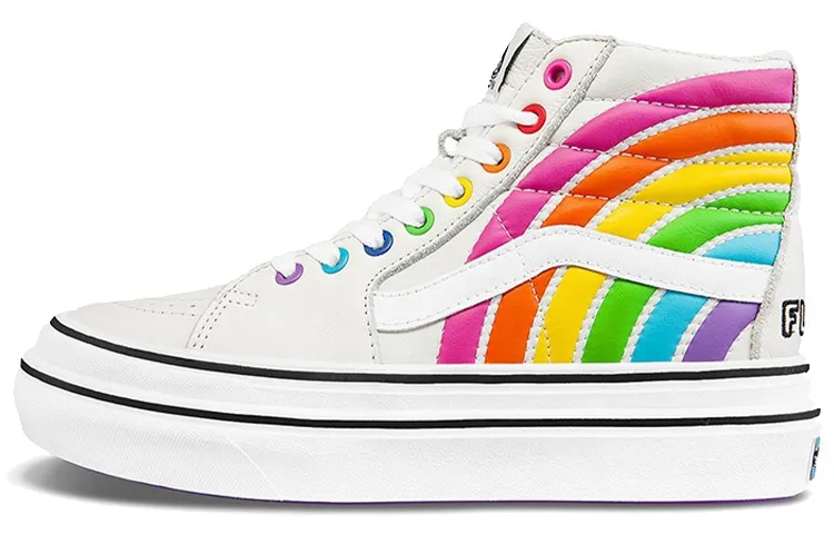 Sk8 Flour Shop x Sk8 Super ComfyCush Vans-Hi 'Rainbow'