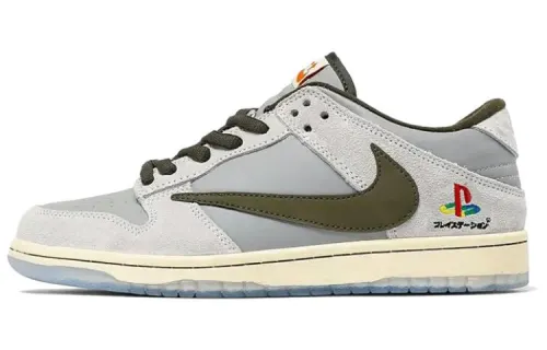 Nike X Travis Scott X PlayStation Dunk Low 'Grey White'