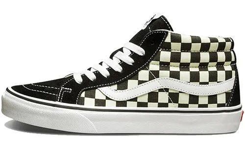 Vans SK8 MID REISSUE Lightweight Mid top Skateboard Shoes Unisex Black White