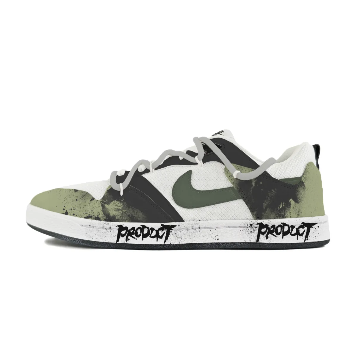 Nike SB Alleyoop Abrasion Resistant Low top Skateboard Shoes Men's White Black Green