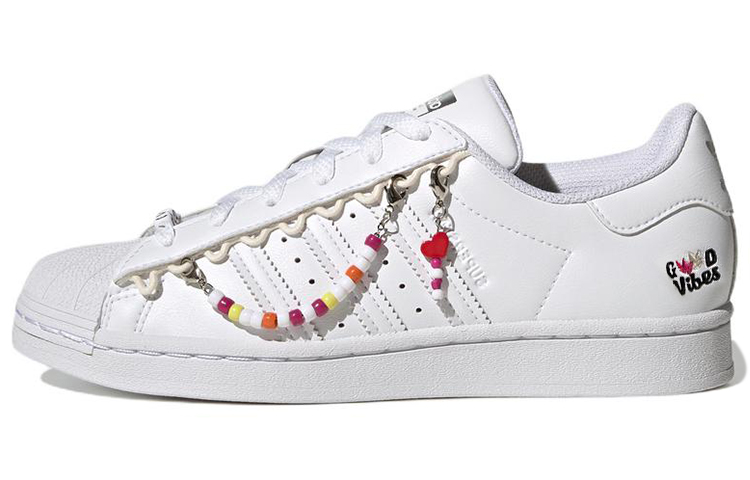 Adidas originals SUPERSTAR leather comfortable casual low-top sneakers women's bright white